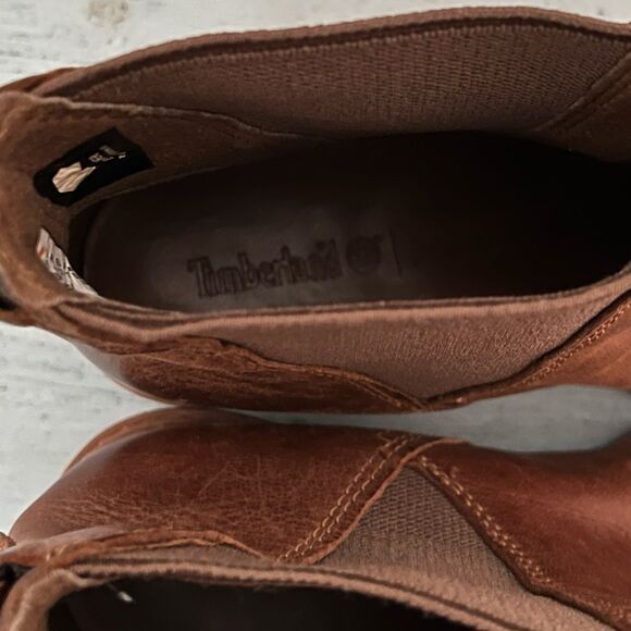 Timberland Sutherlin Bay Brown Leather Stretch Chelsea Ankle Boot | Size 6 - Picture 5 of 13